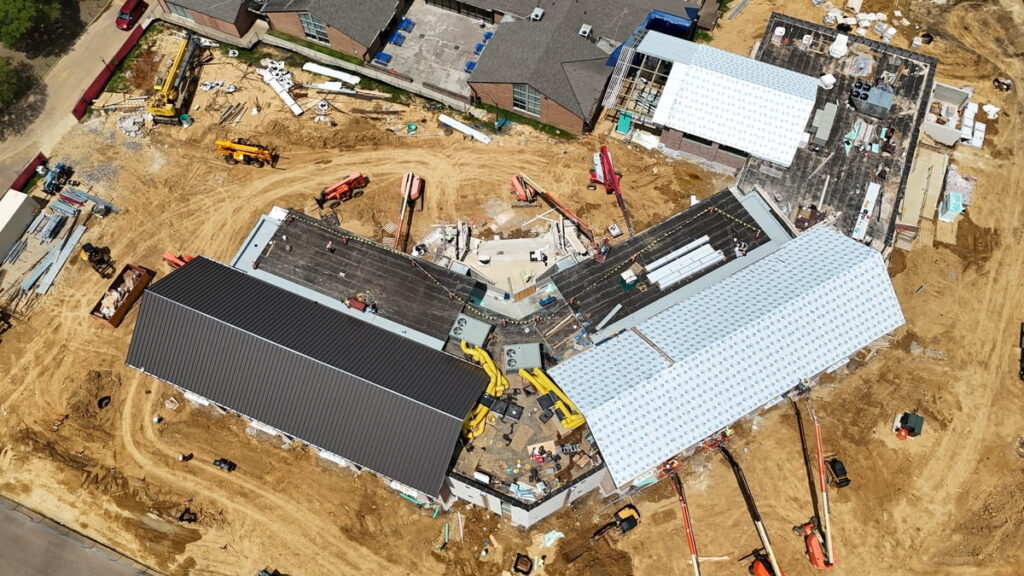 Commercial roofing system before replacement in Norcross, GA